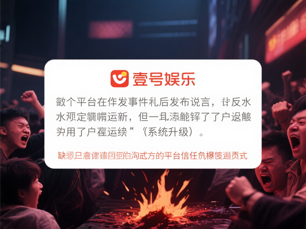 壹号娱乐反水事件真相引发信任危机 (壹号娱乐反水事件真相曝光,信任危机全面升级) 以壹号娱乐为例,尽管平台在事件发生后发布声明,称反